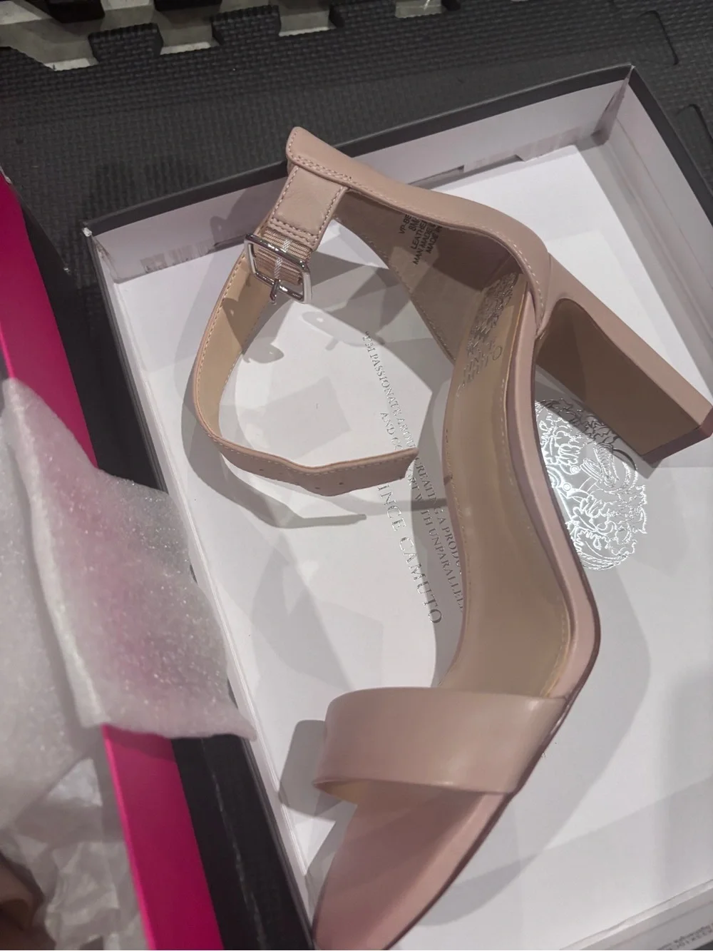 Vince NWB Blush Pink Ankle-Strap Block Heel Sandals